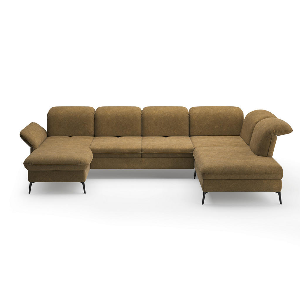 Thumbnail - Sit & More Wohnlandschaft, Olivgrün, Textil, 7-Sitzer, Ottomane rechts, U-Form, 359x231 cm, Goldenes M, Oeko-Tex® Standa...