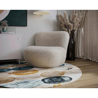 SESSEL Teddystoff Beige  - Beige/Schwarz, Design, Holz/Textil (76/70/70cm) - Livetastic