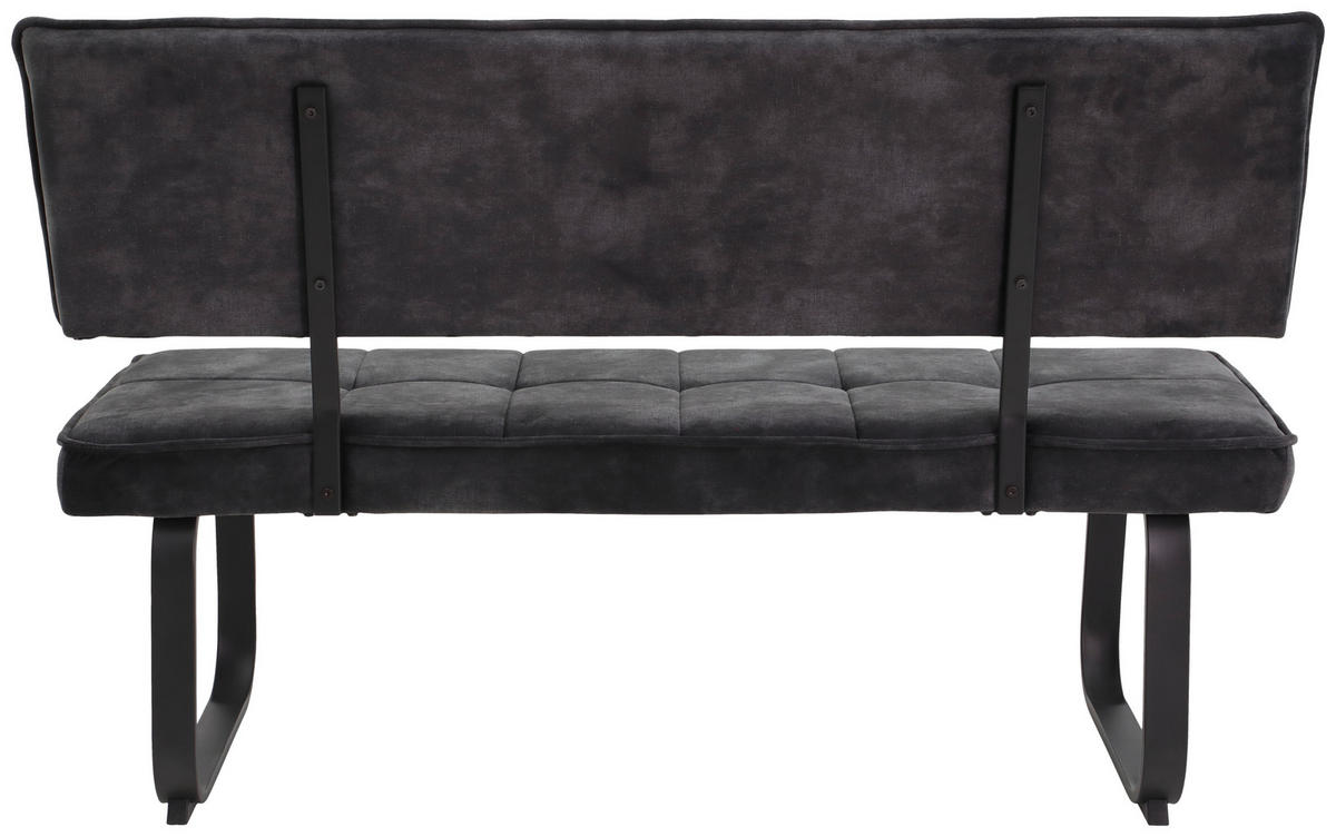 SITZBANK 140/93/62 cm Samt, Velours Anthrazit Metall  - Anthrazit, Design, Textil/Metall (140/93/62cm) - Carryhome