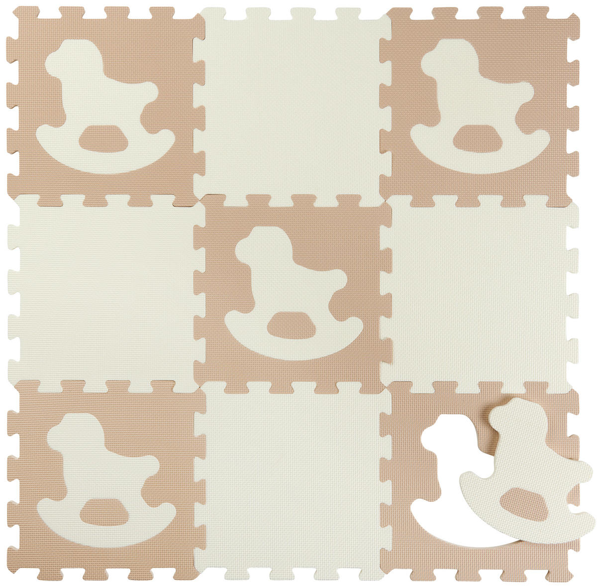 PODLAHOVÉ PUZZLE - biela/béžová, Basics, plast (30/30/1cm) - My Baby Lou