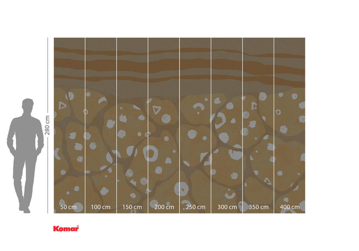 FOTOTAPET 400/280 cm  - vit/brun, Trend, papper (400/280cm) - Komar