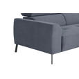 ECKSOFA Graublau Feincord  - Graublau/Schwarz, Design, Textil/Metall (280/205cm) - Xora