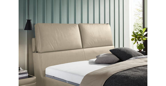 POLSTERBETT Matratze, Lattenrost Beige 180/200 cm - Hellbraun/Anthrazit, Design, Holz/Textil (180/200cm) - Johann Jakob