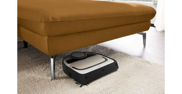 ECKSOFA in Echtleder Currygelb 325/157 cm - Currygelb/Schwarz, Design, Leder/Metall (325/157cm) - Dieter Knoll