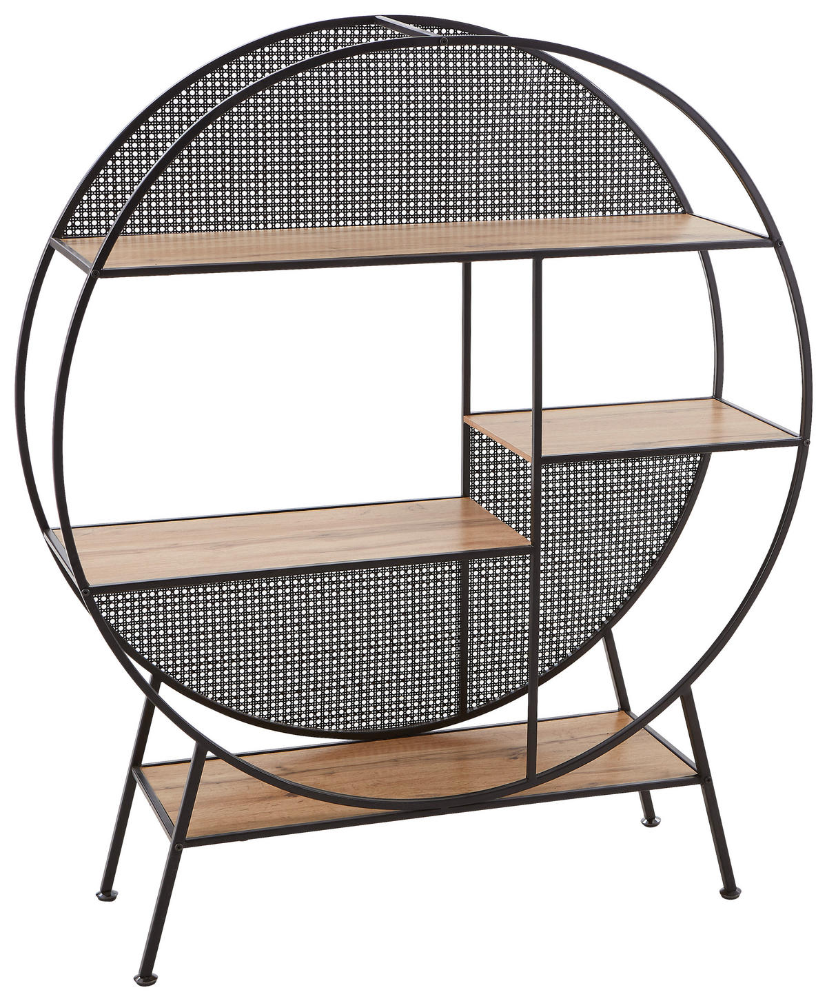 REGAL Schwarz, Eichefarben  - Eichefarben/Schwarz, Trend, Holzwerkstoff/Metall (109,5/131/33cm) - Xora