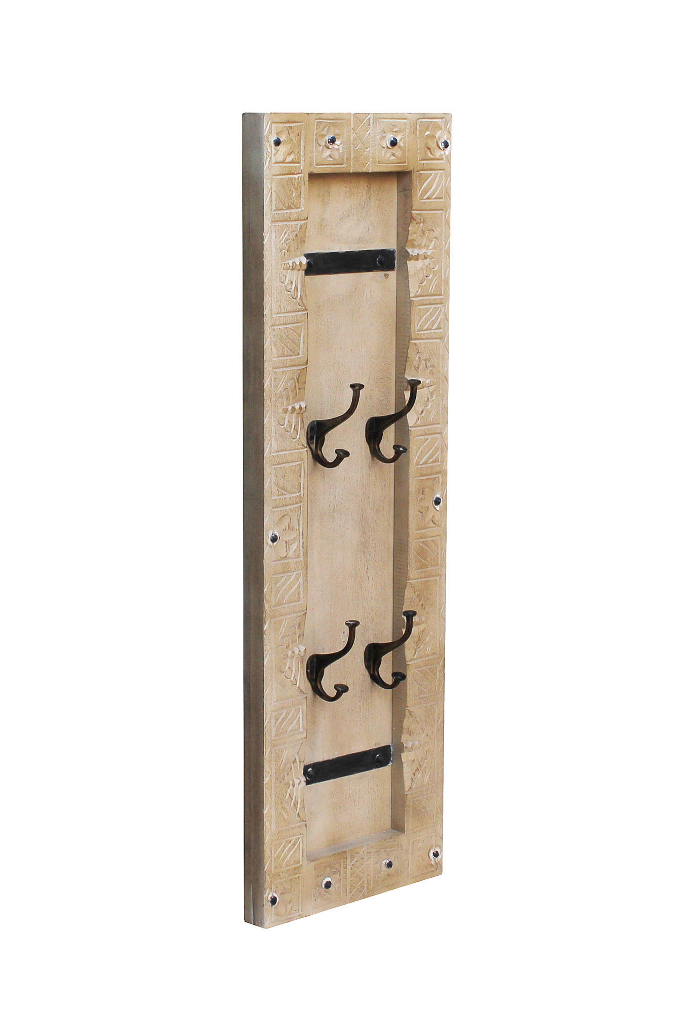Mid.you Garderobenpaneel Natur, Schwarz 35x110x8 cm