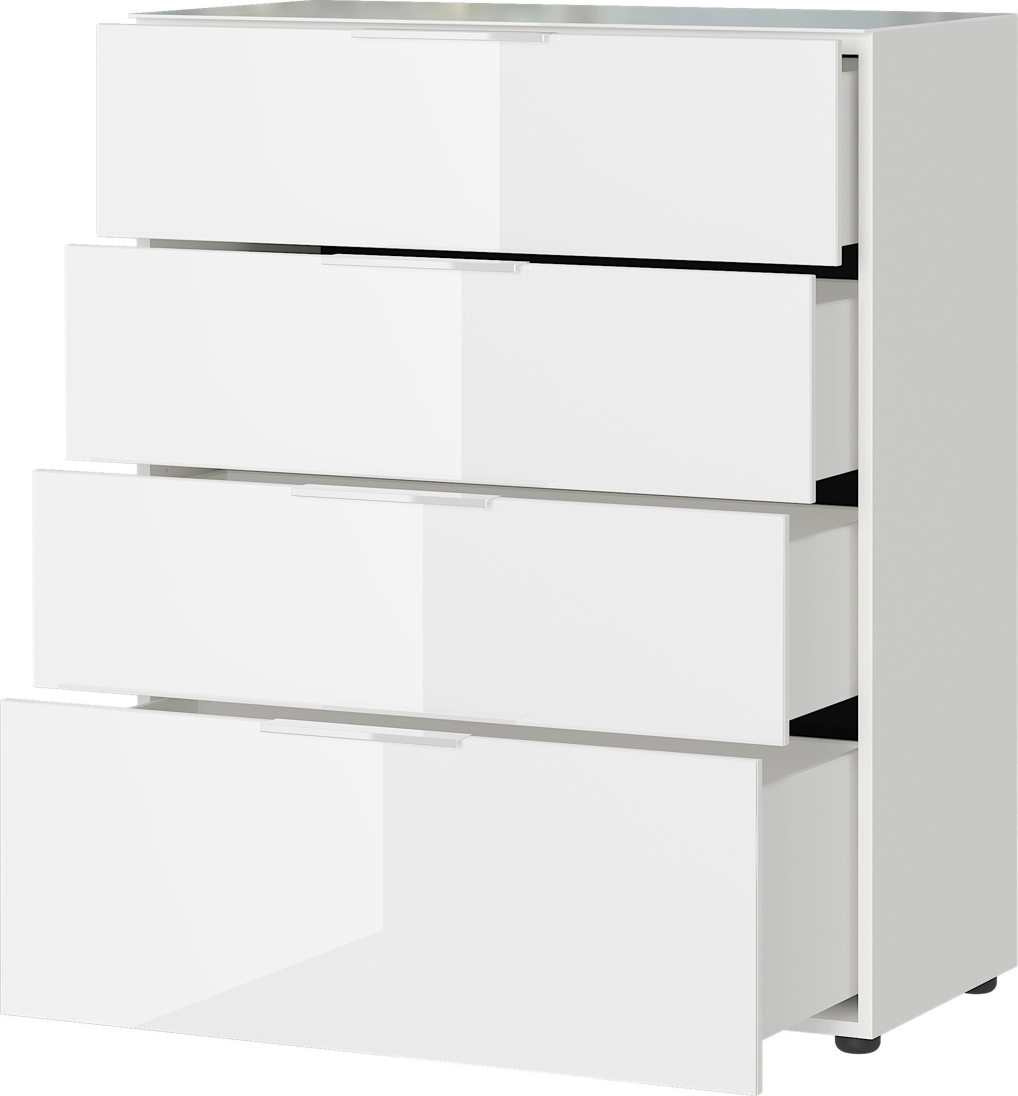 KOMODA, bílá, 83/102/42 cm - bílá/černá, Moderní, kov/kompozitní dřevo (83/102/42cm) - Premium Living