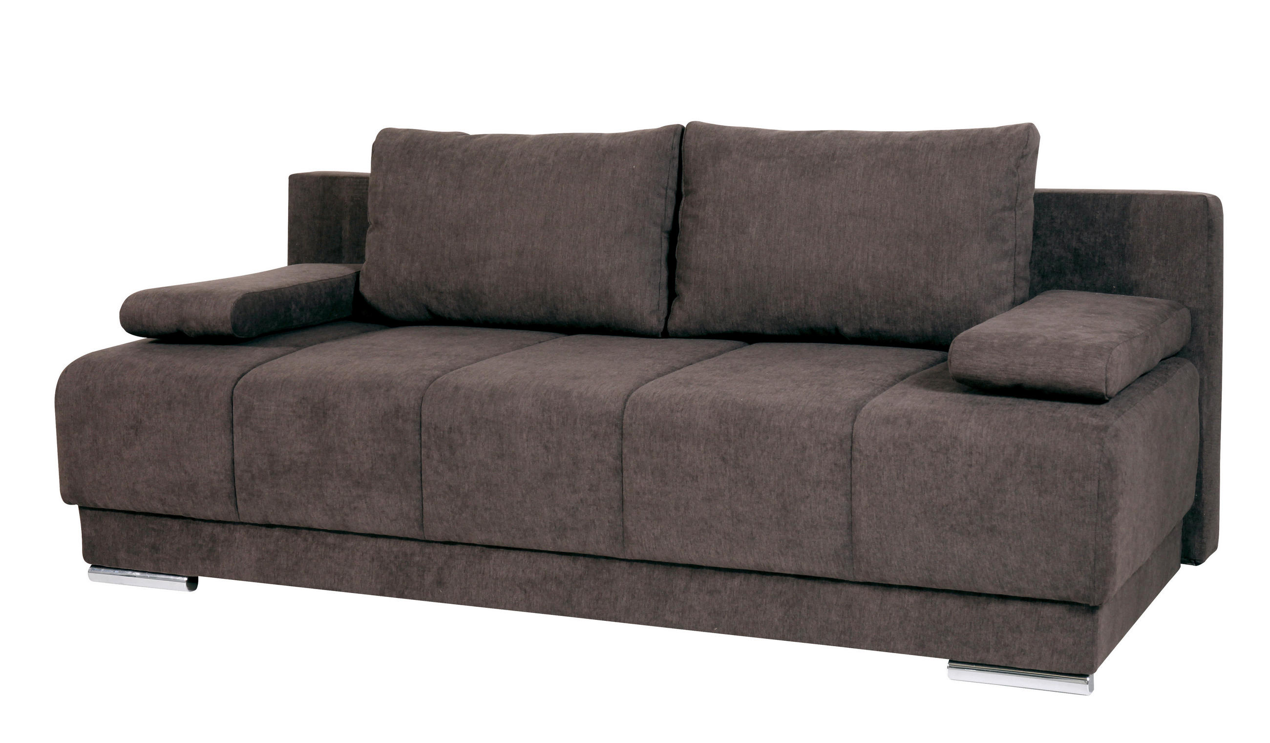 3-SED,  temno rjava tekstil  - temno rjava, Design, tekstil (200/90/95cm) - Cantus