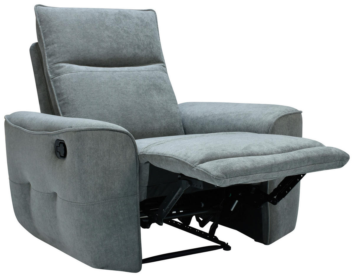 SCAUN DE RELAXARE in metal, textil gri  - negru/gri, Konventionell, metal/textil (100/99/96cm) - Celina Home