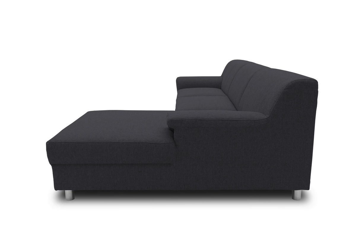 ECKSOFA Schlammfarben Webstoff  - Chromfarben/Schlammfarben, KONVENTIONELL, Textil/Metall (251/150cm) - MID.YOU