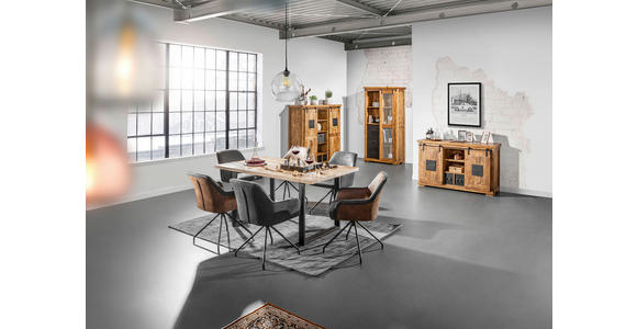 ESSTISCH in Holz 160/90/76 cm  - Schwarz/Naturfarben, KONVENTIONELL, Holz/Metall (160/90/76cm) - Landscape