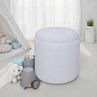 HOCKER in Textil Weiss  - Weiss, Basics, Textil (40/45/40cm) - Livetastic
