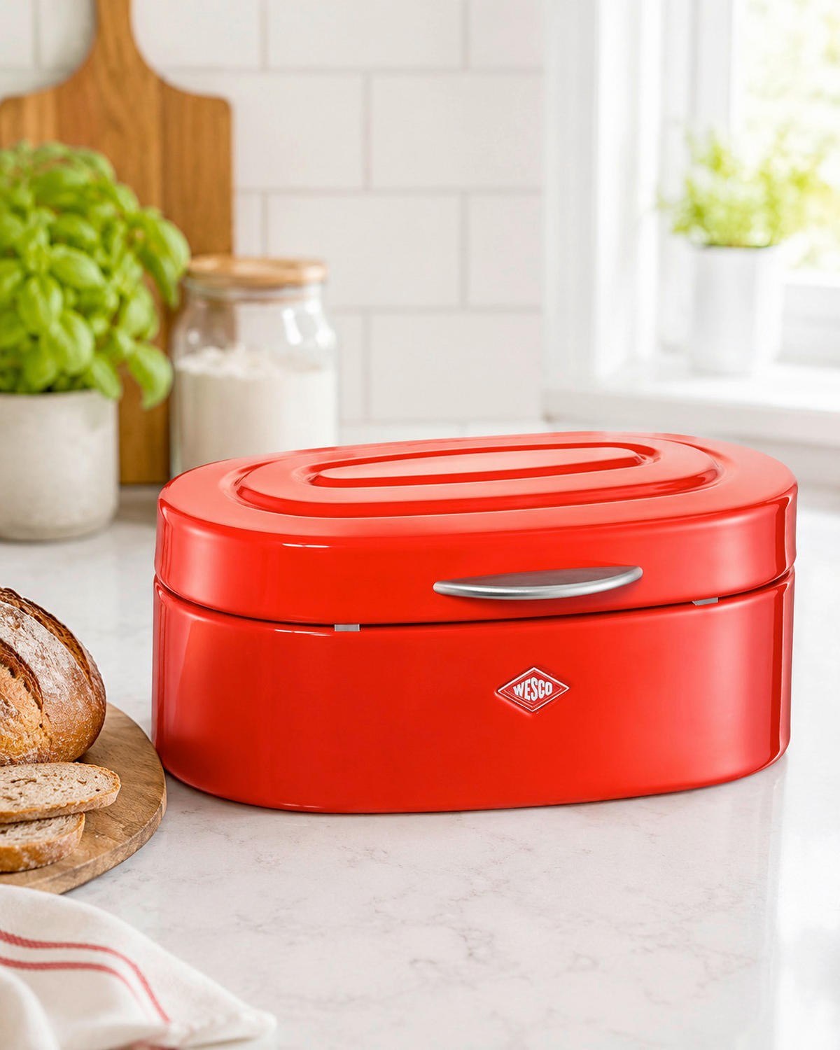 BROTKASTEN - Hellrot, KONVENTIONELL, Metall (22,5/13,6/10cm) - Wesco