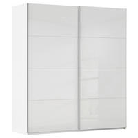 SCHWEBETÜRENSCHRANK 201/223/68 cm 2-türig Weiß  - Alufarben/Weiß, Basics, Glas/Holzwerkstoff (201/223/68cm) - Novel