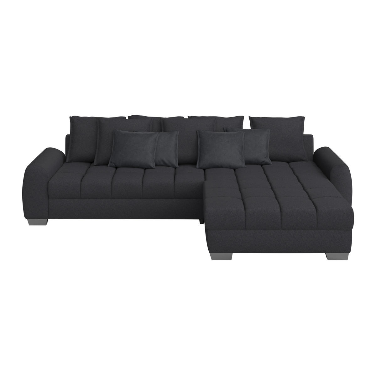 ECKSOFA in Webstoff Dunkelblau  - Chromfarben/Blau, Design, Kunststoff/Textil (320/226cm) - Carryhome