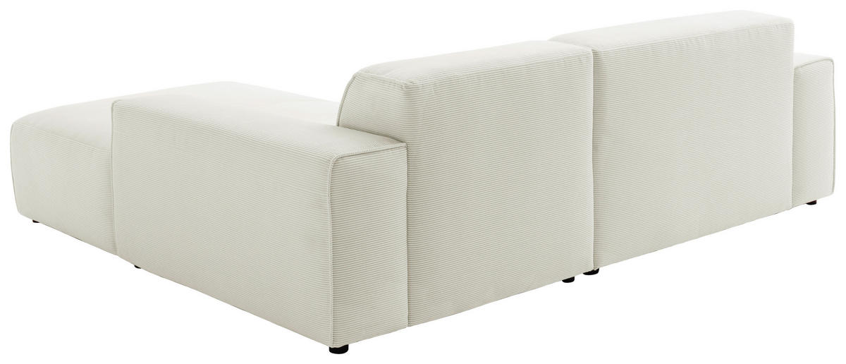 ECKSOFA in Cord Weiss  - Weiss/Schwarz, Design, Kunststoff/Textil (230/189cm) - Pure Home Lifestyle