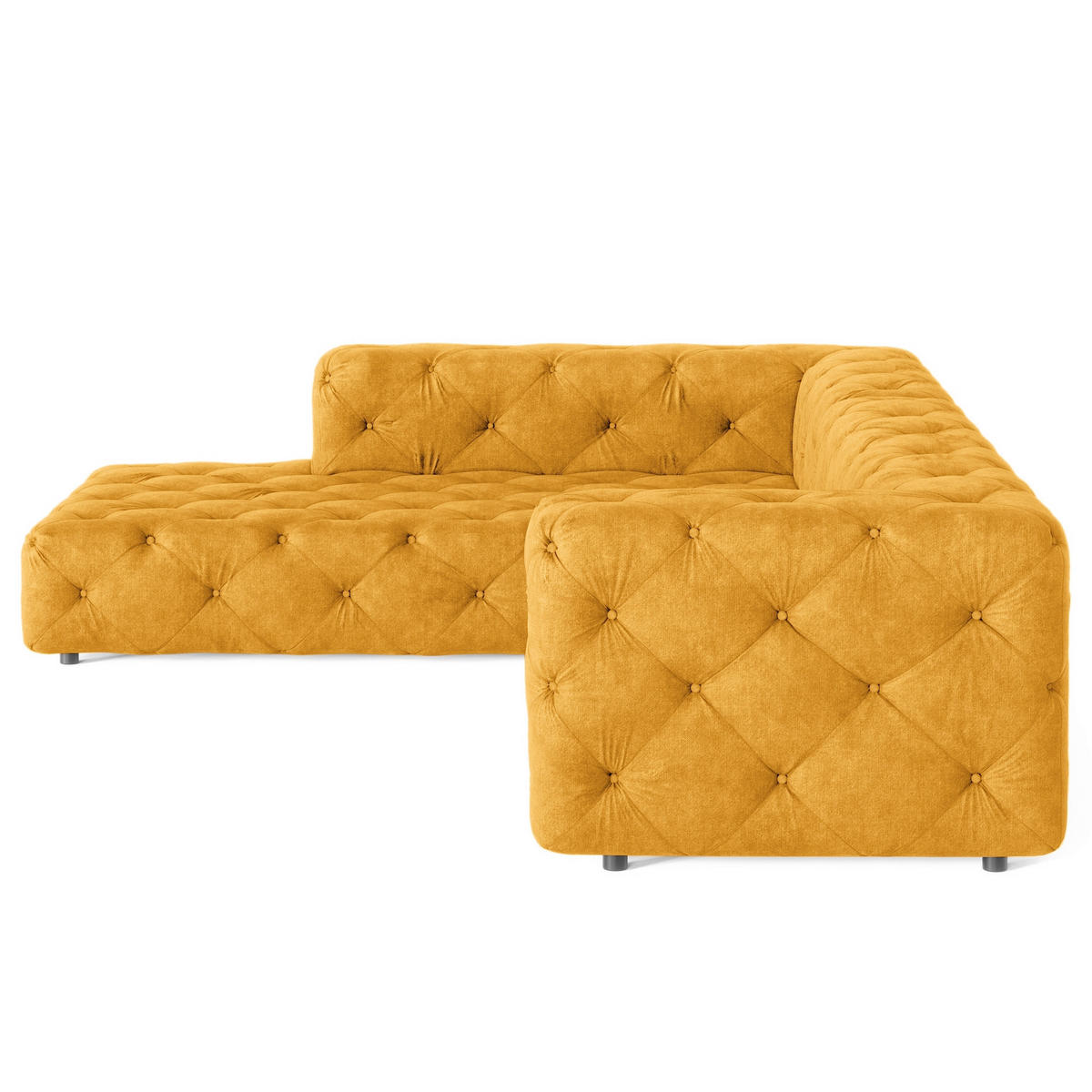 ECKSOFA Mikrofaser Senfgelb  - Senfgelb/Schwarz, Design, Kunststoff/Textil (228/325cm) - P & B