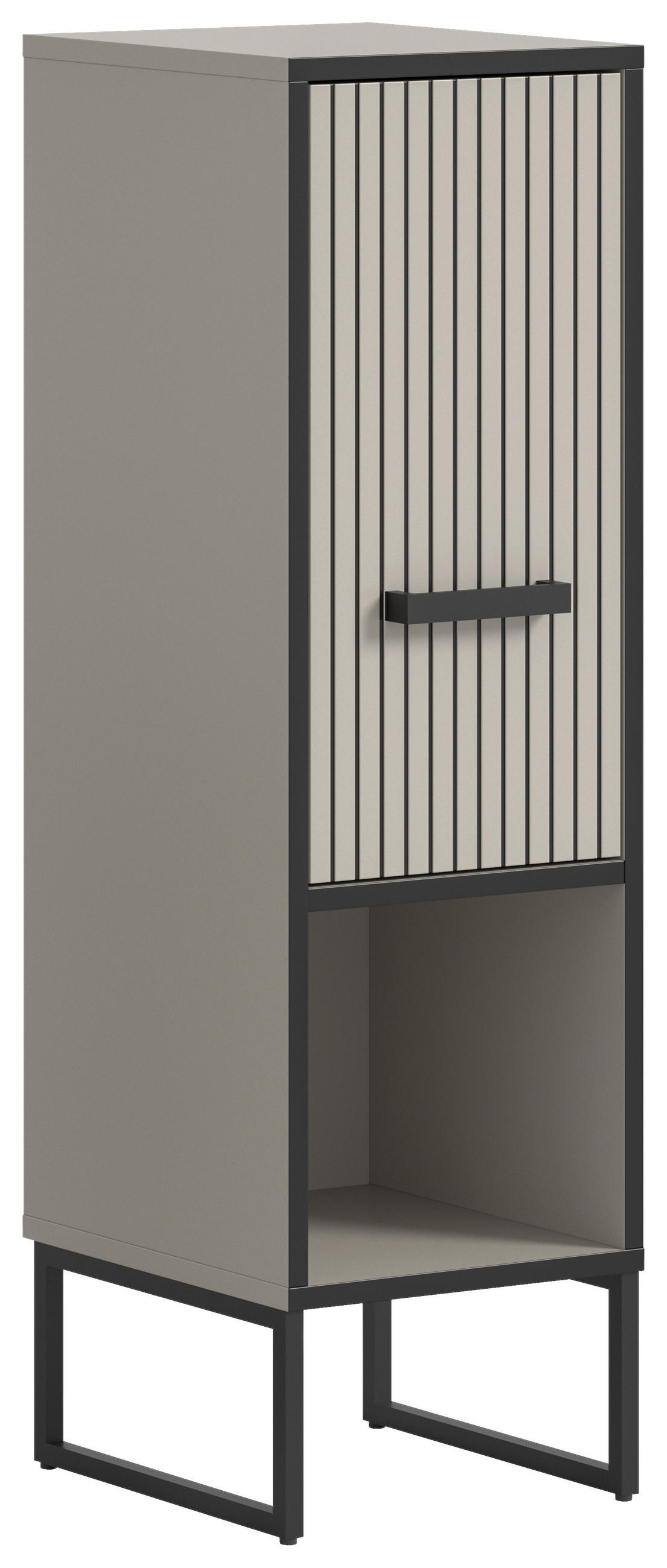 MIDISCHRANK 30/101/32 cm  - Kaschmir/Schwarz, MODERN, Holzwerkstoff/Metall (30/101/32cm) - MID.YOU