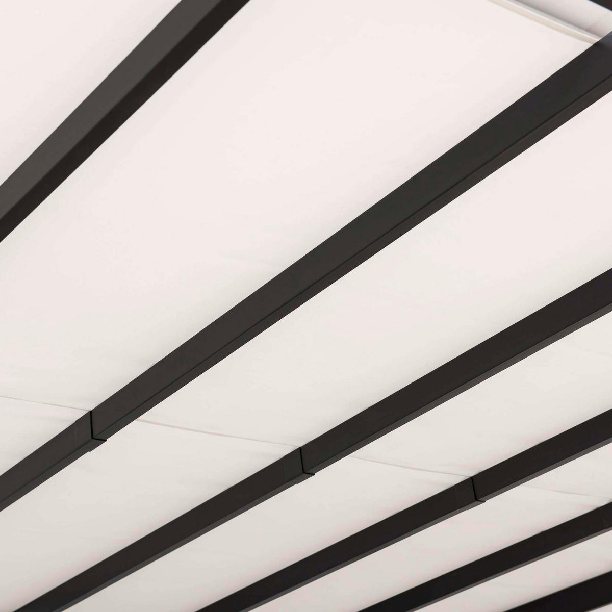 PAVILLON 372/221/304 cm Stahl  - Schwarz/Weiß, MODERN, Textil/Metall (372/221/304cm) - Modante