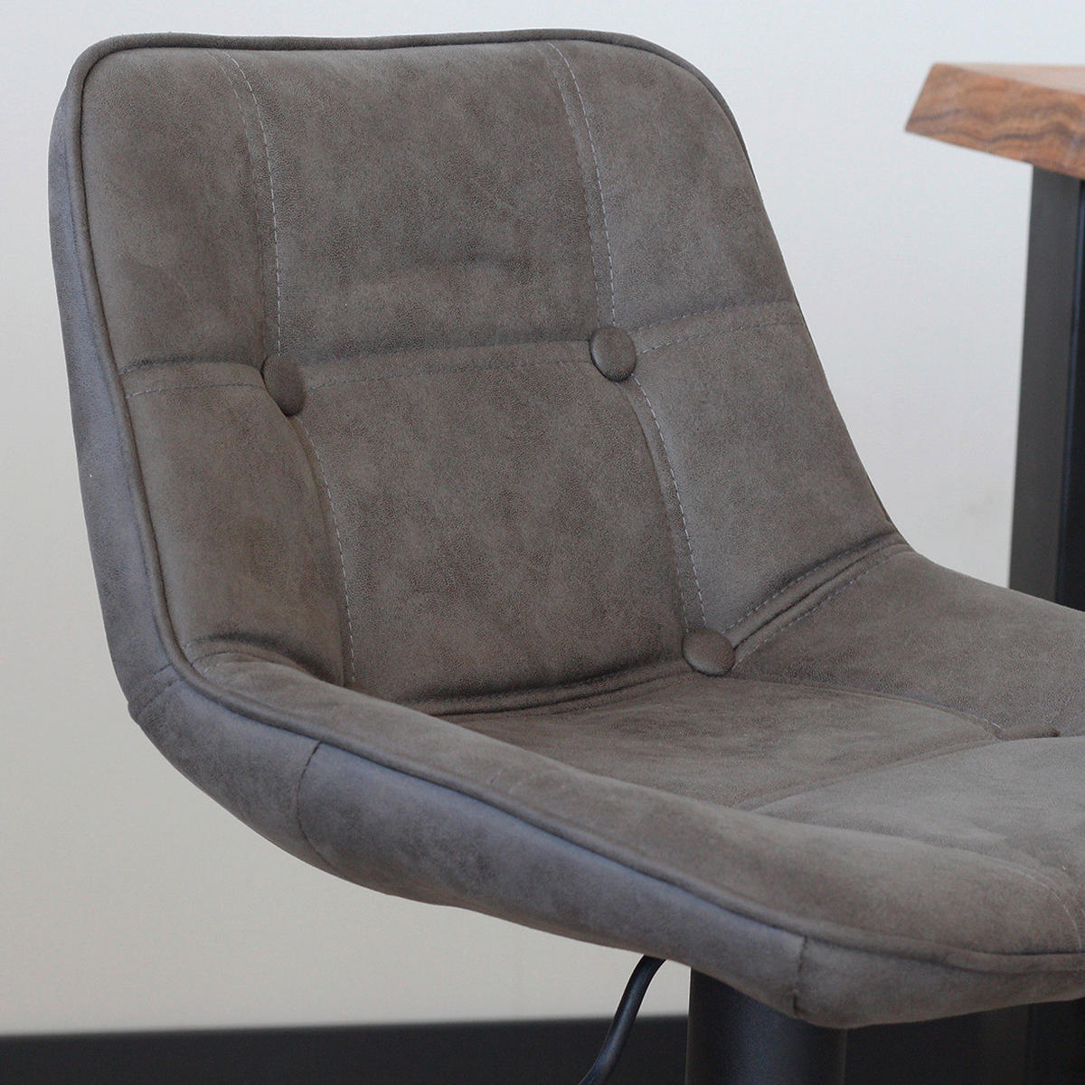 BARHOCKER-SET Mikrofaser Anthrazit gastro- und objekttauglich  - Anthrazit/Schwarz, LIFESTYLE, Textil/Metall (49/87/43cm) - MID.YOU