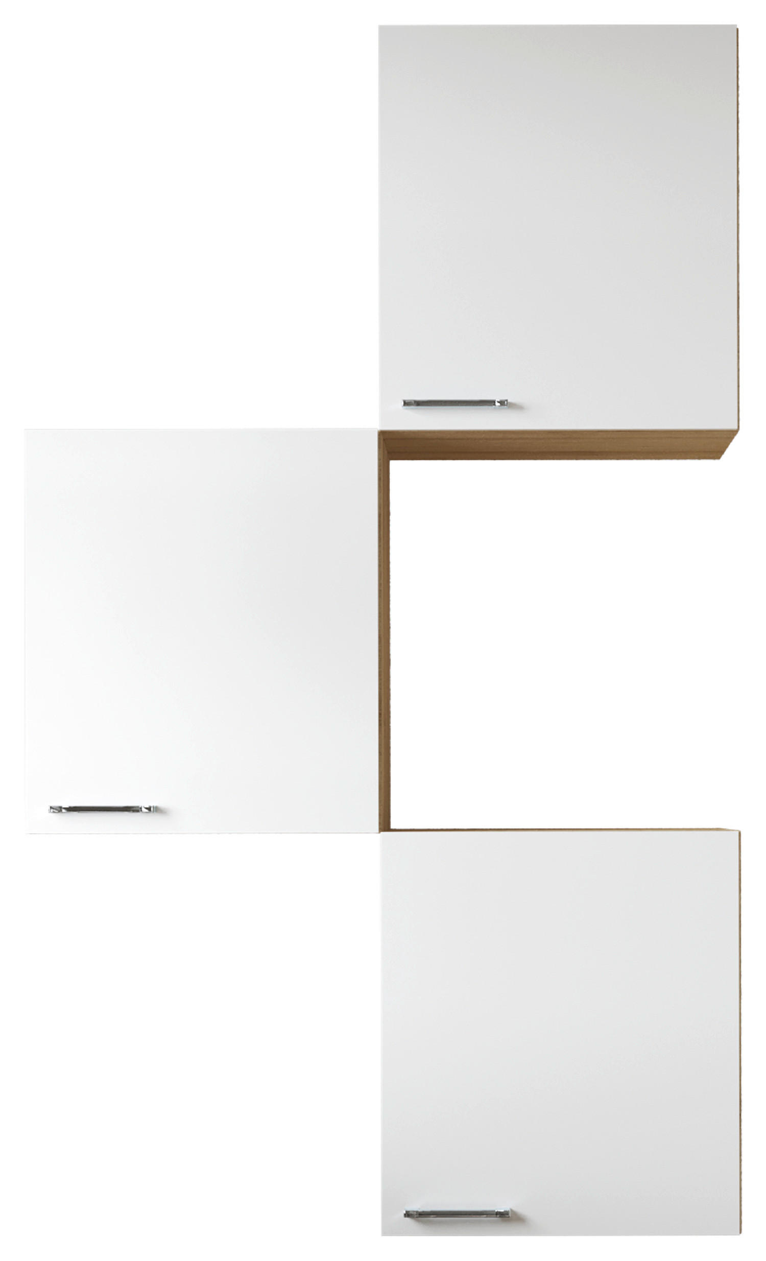 KÜCHENOBERSCHRANK 100/168,3/34,6 cm  in Weiß, Eichefarben  - Eichefarben/Silberfarben, Basics, Holzwerkstoff/Metall (100/168,3/34,6cm) - Respekta