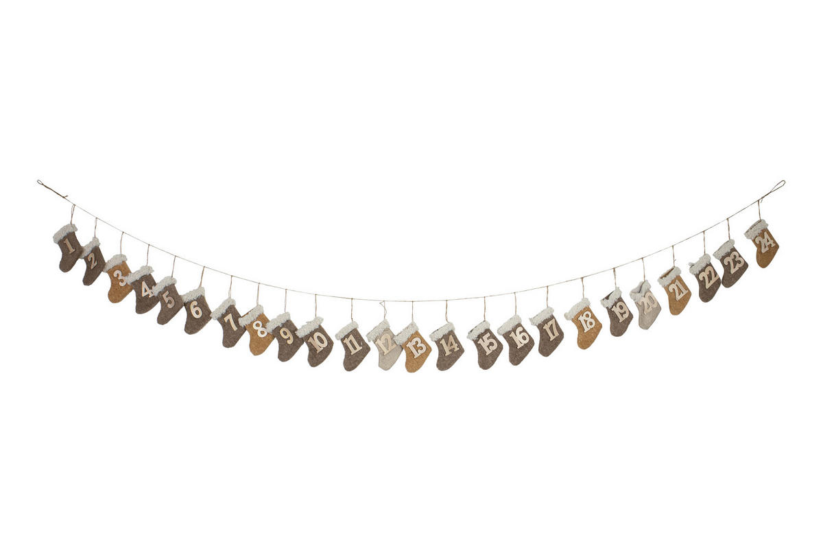 ADVENTSKALENDER  - Braun, Holz/Textil (220/220/5cm) - X-Mas