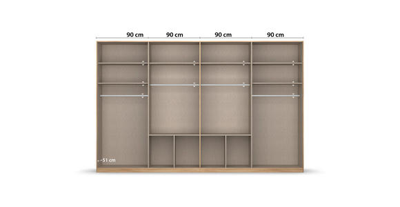DREHTÜRENSCHRANK 8-türig Weiß  - Alufarben/Weiß, Basics, Holzwerkstoff/Kunststoff (360/229/54cm) - Xora