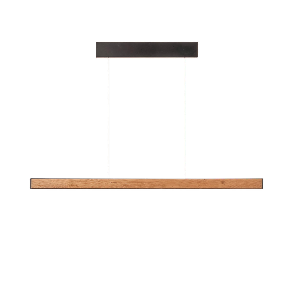 LED-HÄNGELEUCHTE Form 117/180/5,5 cm  - Eichefarben/Schwarz, Natur, Holz/Metall (117/180/5,5cm) - Grossmann