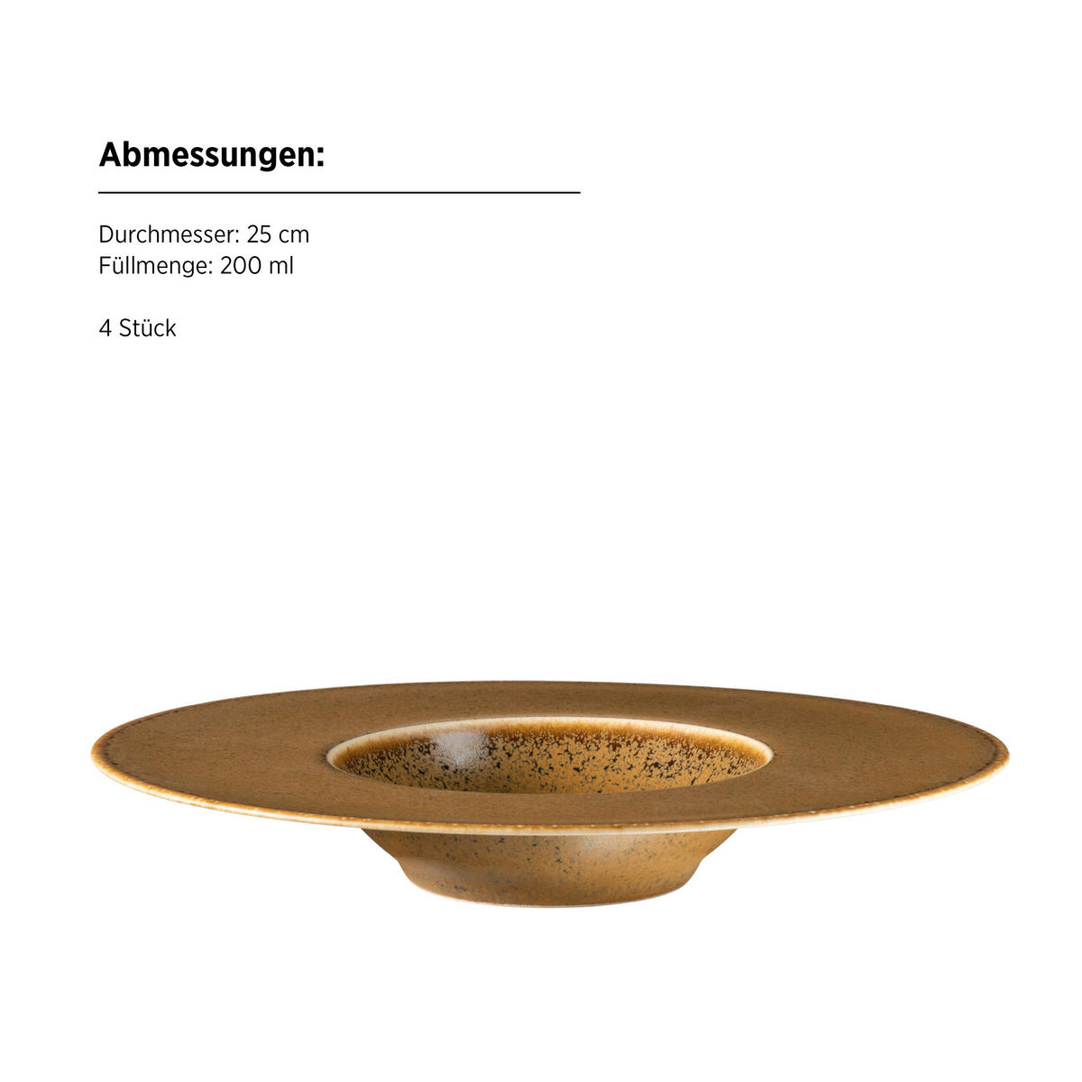 TELLERSET Grumpy 4-teilig  - Goldfarben, Trend, Keramik (25cm) - Mäser