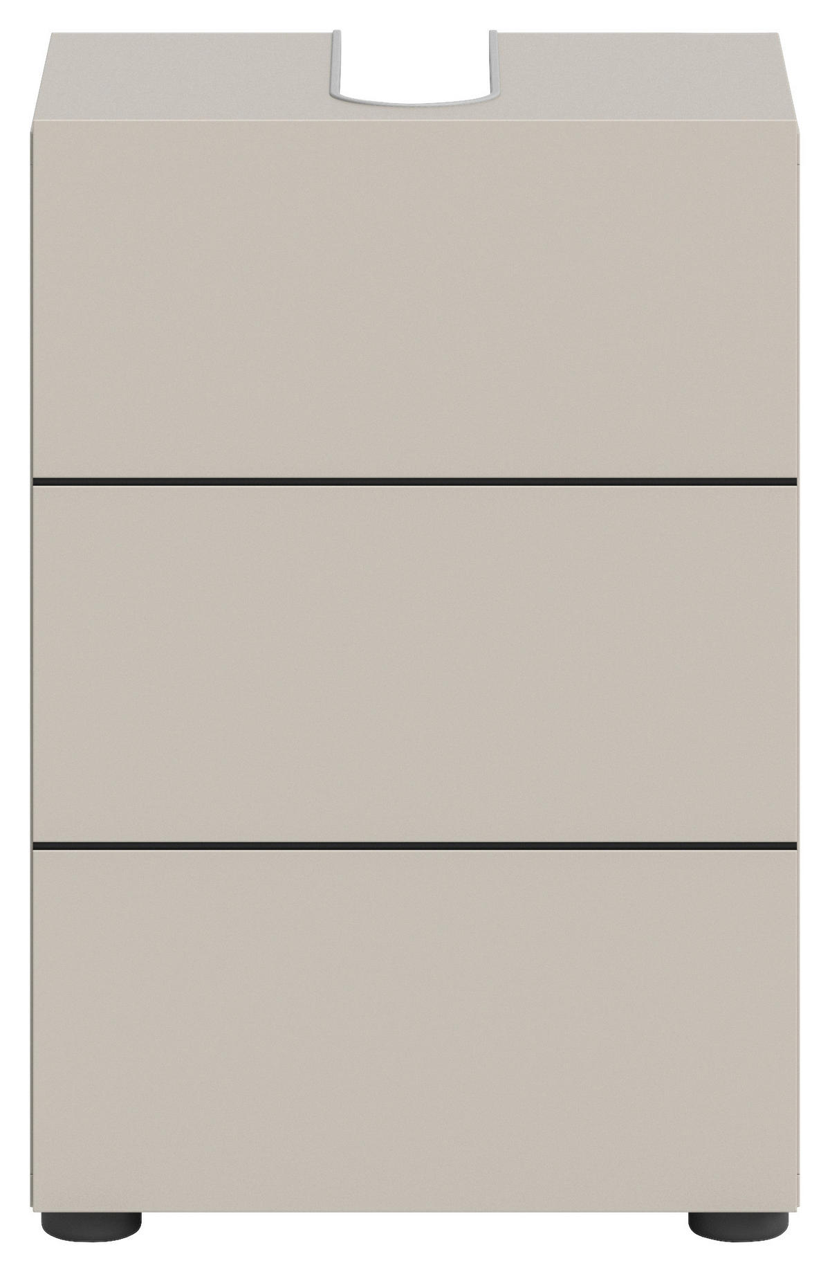 WASCHBECKENUNTERSCHRANK 38/56/34 cm  - Kaschmir/Schwarz, MODERN, Holzwerkstoff/Kunststoff (38/56/34cm) - MID.YOU