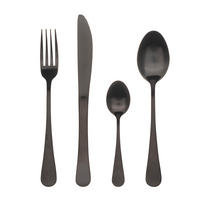 BESTECKSET MUNICH  24-teilig  - Schwarz, Basics, Metall - BERGNER