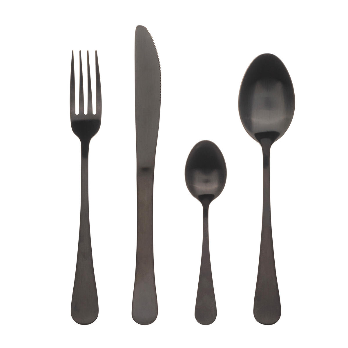 BESTECKSET MUNICH  24-teilig  - Schwarz, Basics, Metall - BERGNER