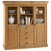 HIGHBOARD  143/145/45 cm 4 Schublade(n)  - Laugenfarbig/Kupferfarben, ROMANTIK / LANDHAUS, Glas/Holz (143/145/45cm) - Boxxx