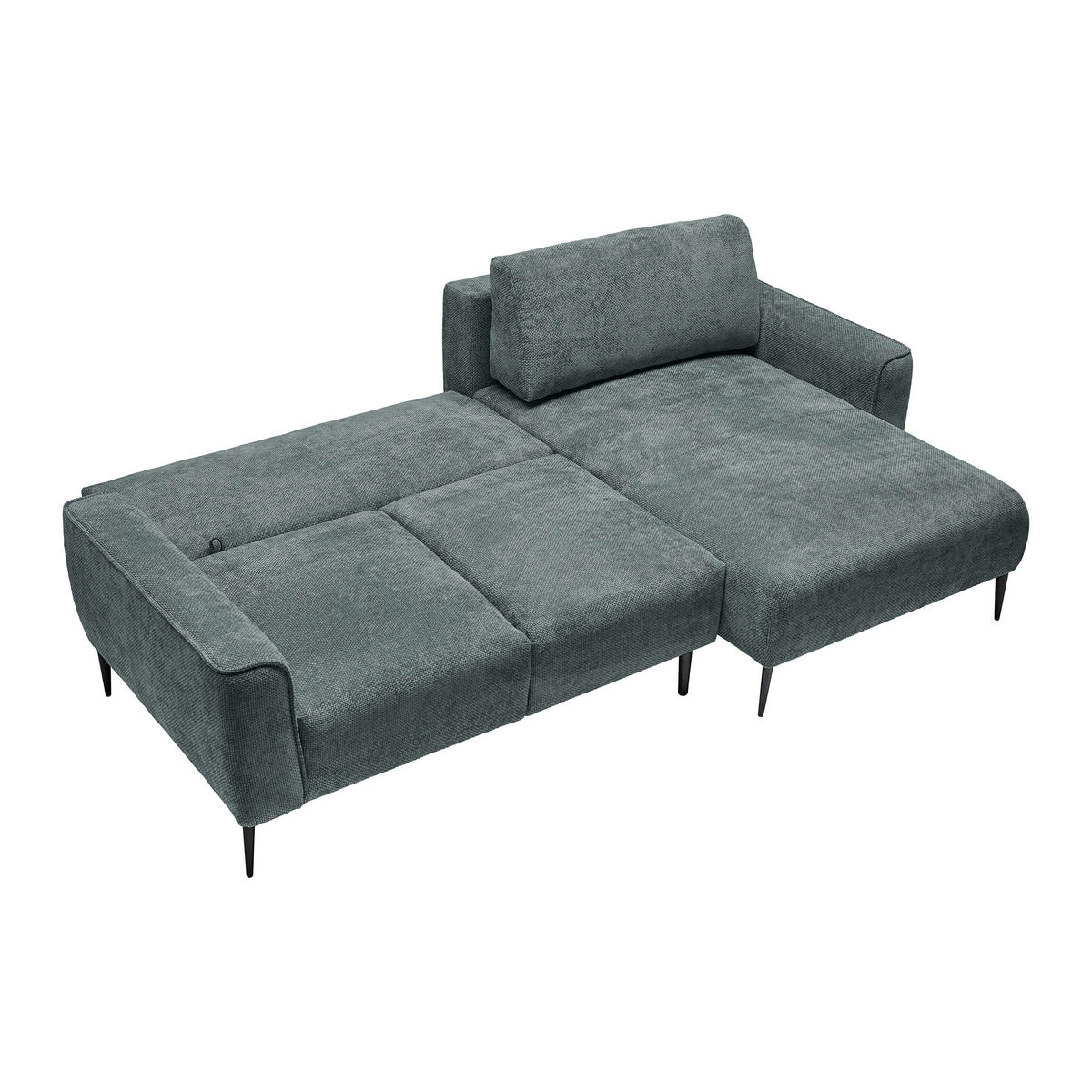 HÖRNSOFFA i vävt tyg mörkgrön  - svart/mörkgrön, Modern, metall/textil (255/164cm) - MID.YOU