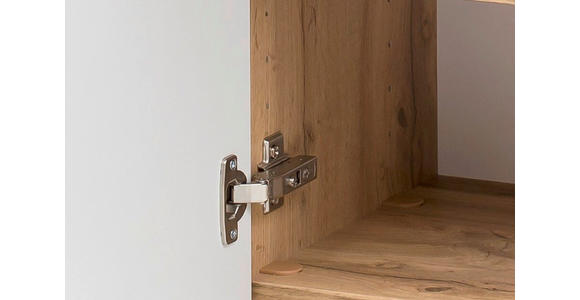 HOCHSCHRANK 40/180/35 cm - Eiche Wotan/Silberfarben, Natur, Holzwerkstoff/Kunststoff (40/180/35cm) - Xora