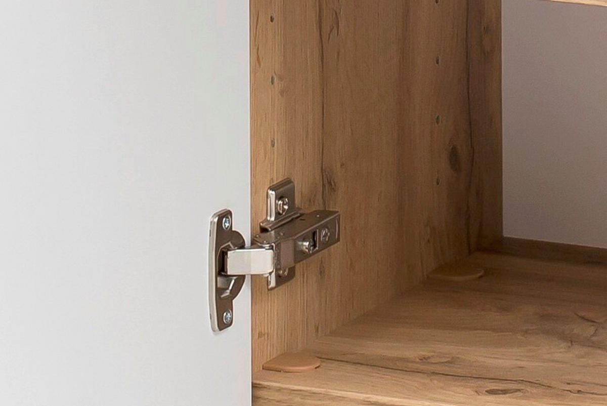 HOCHSCHRANK 40/180/35 cm  - Eiche Wotan/Silberfarben, Natur, Holzwerkstoff/Kunststoff (40/180/35cm) - Xora