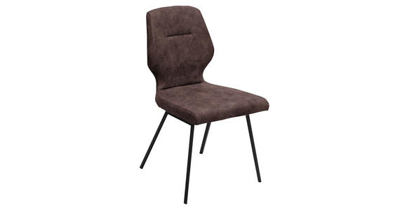 STUHL in Stahl Mikrofaser Metall, Textil - Schwarz/Braun, Design, Textil/Metall (46/91/57cm) - Dieter Knoll