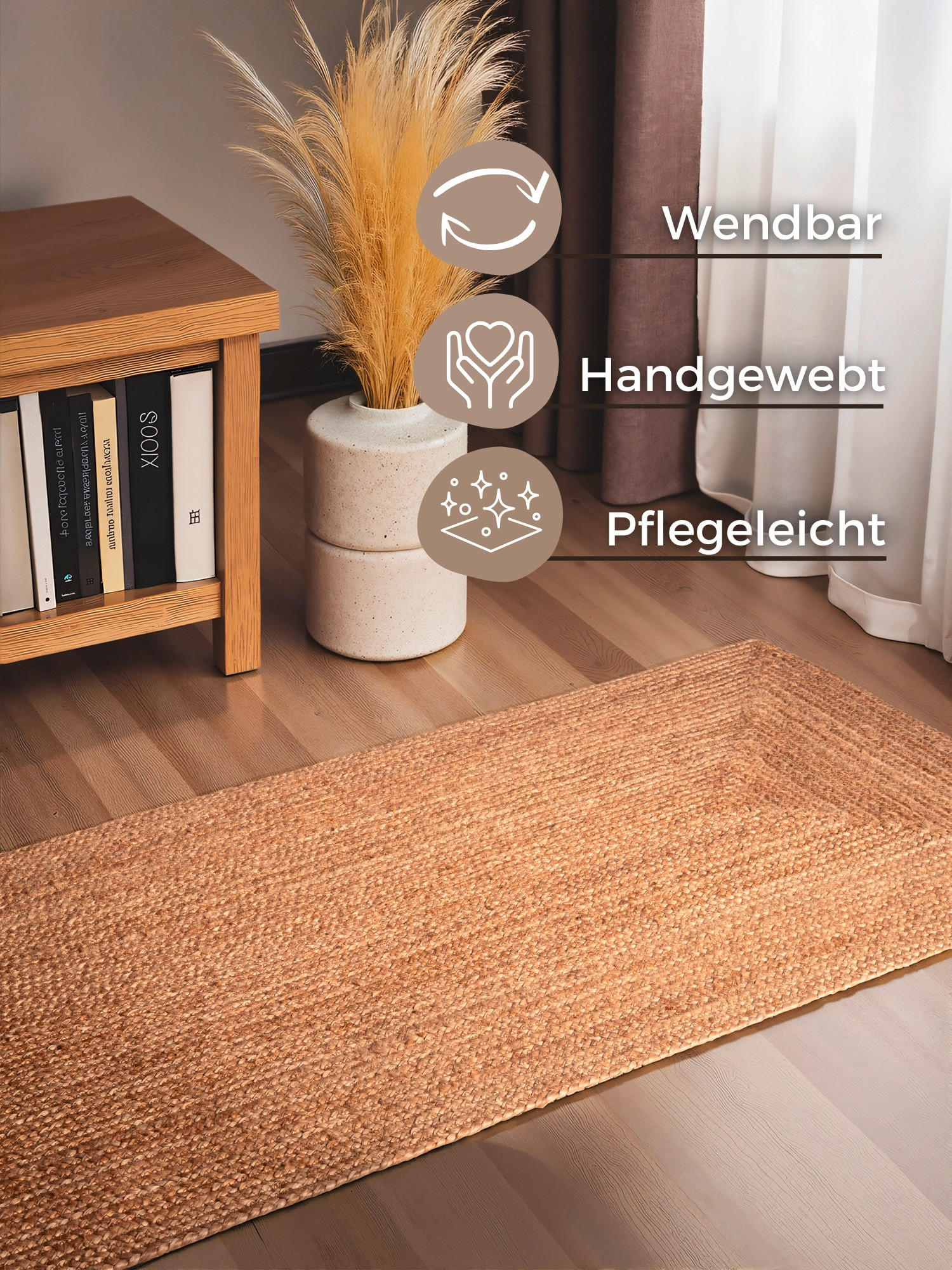 LÄUFER 80/200 cm Sharmila  - Goldfarben, Basics, Textil (80/200cm) - Linea Natura