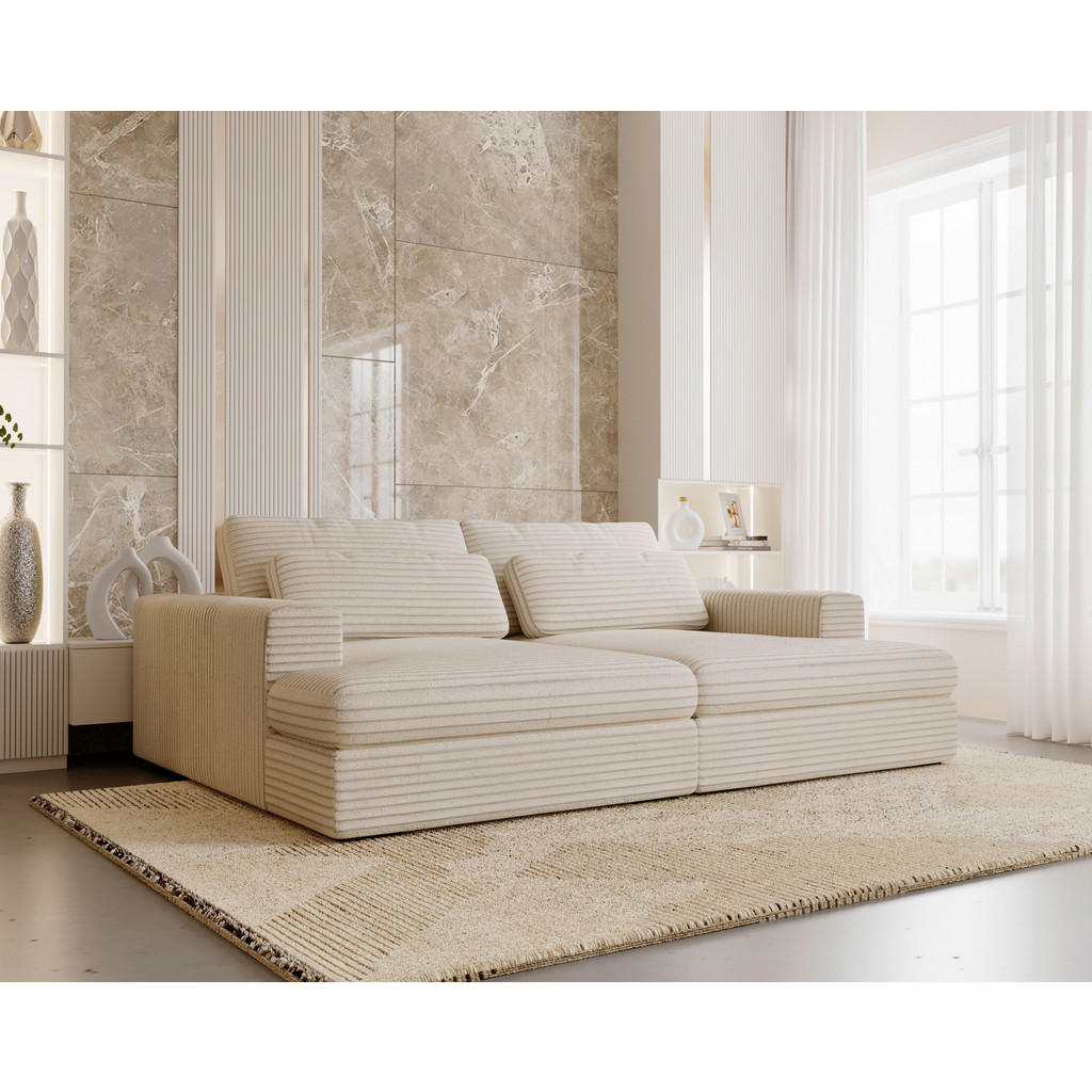 Thumbnail - home24 Bigsofa, Beige, Textil, 2-3-Sitzer, Füllung: Schaumstoff, 218x80x158 cm, Stoffauswahl, Wohnzimmer, Sofas & Couche...
