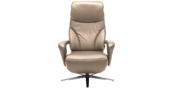 RELAXSESSEL in Leder Hellbraun  - Hellbraun/Edelstahlfarben, Design, Leder/Metall (75/106/88cm) - Dieter Knoll