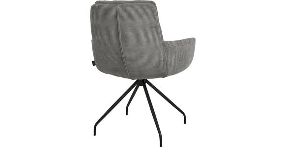 ARMLEHNSTUHL  Stoffauswahl, Typenauswahl, Sitzfläche 360° drehbar, Gestellauswahl Cord  - Schwarz/Grau, Design, Textil/Metall (63/90/69cm) - Johann Jakob