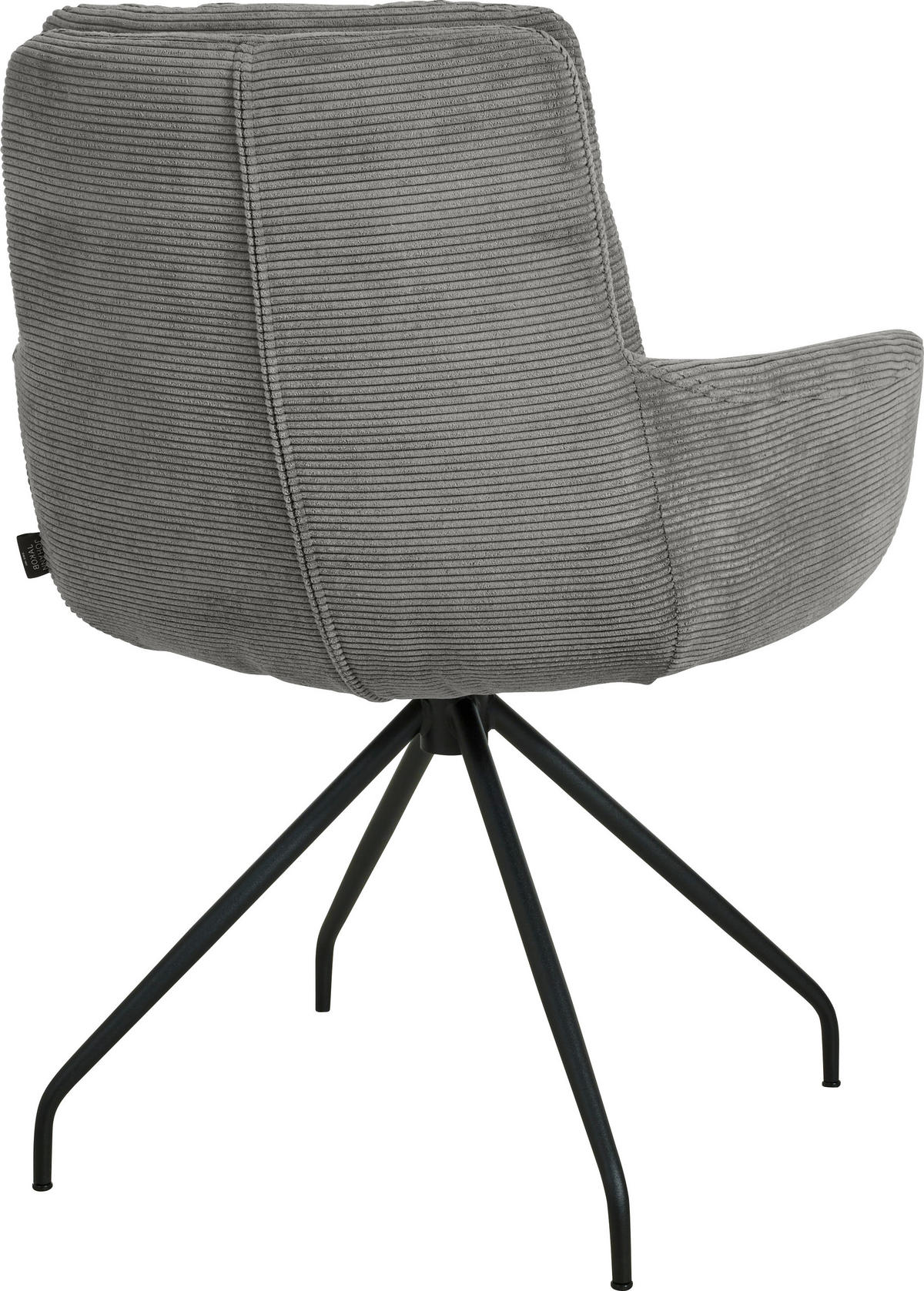 ARMLEHNSTUHL  in Cord  - Schwarz/Grau, Design, Textil/Metall (63/90/69cm) - Johann Jakob