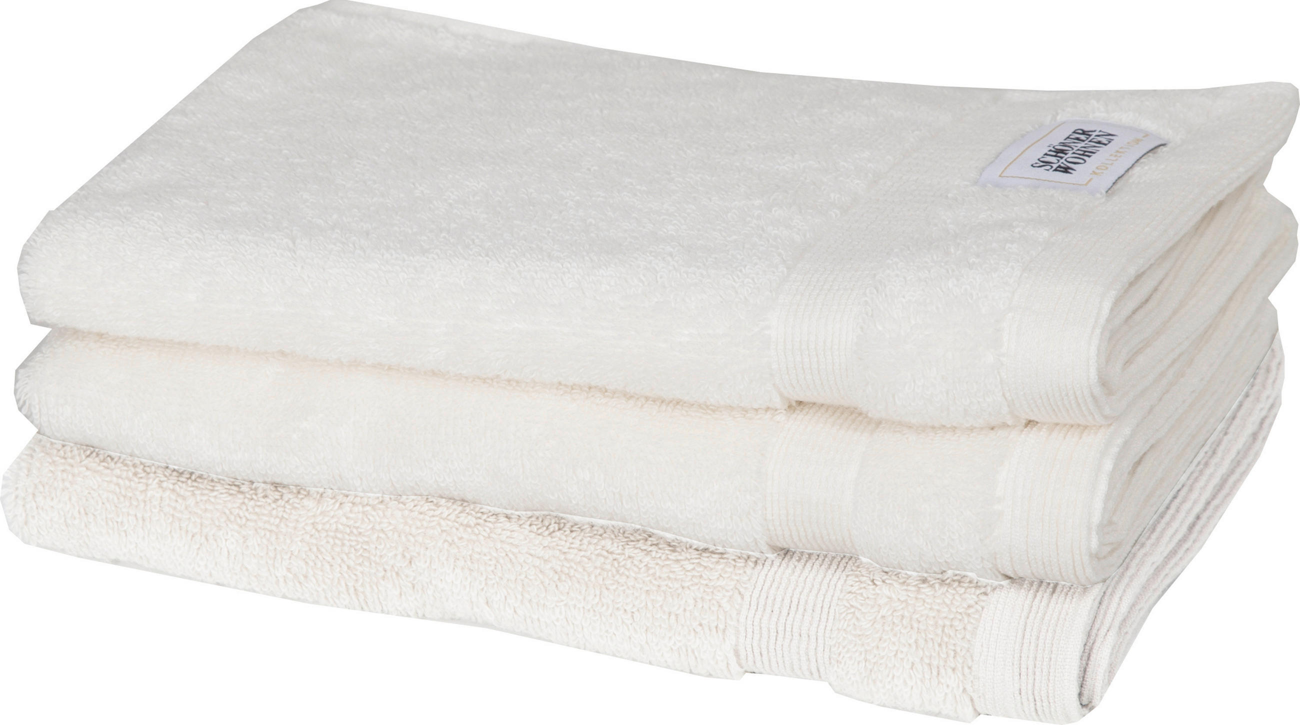 GÄSTETUCH SW-Cuddly Weiß 3-teilig 30/50 cm  - Weiß, Basics, Textil (30/50cm) - Schöner Wohnen