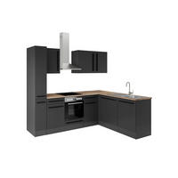 ECKKÜCHE 250/175 cm  in Schwarz  - Eichefarben/Schwarz, LIFESTYLE, Holzwerkstoff/Kunststoff (250/175cm) - P & B