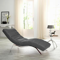 RELAXLIEGE in Mikrofaser Dunkelgrau  - Dunkelgrau/Silberfarben, Design, Textil/Metall (65/65-95/171cm) - Livetastic