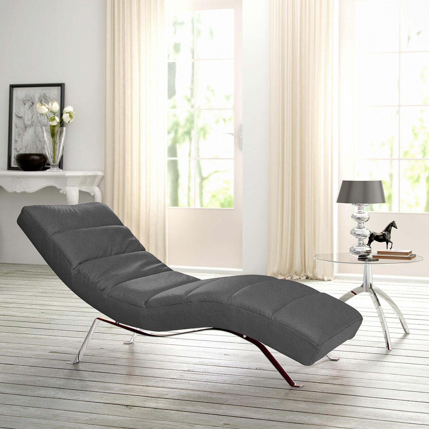 Livetastic Relaxliege Swing Dunkelgrau 65x65-95x171 cm