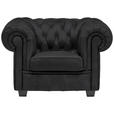 CHESTERFIELD-SESSEL - Wengefarben/Schwarz, LIFESTYLE, Holz/Textil (115/76,5/96cm) - Landscape