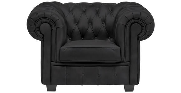 CHESTERFIELD-SESSEL - Wengefarben/Schwarz, LIFESTYLE, Holz/Textil (115/76,5/96cm) - Landscape