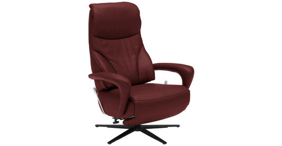 RELAXSESSEL in Leder Brombeere - Brombeere/Schwarz, Design, Leder/Metall (75/106/88cm) - Dieter Knoll