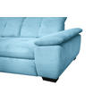 ECKSOFA in Cord Blau  - Blau/Schwarz, Design, Textil/Metall (242/313cm) - Xora